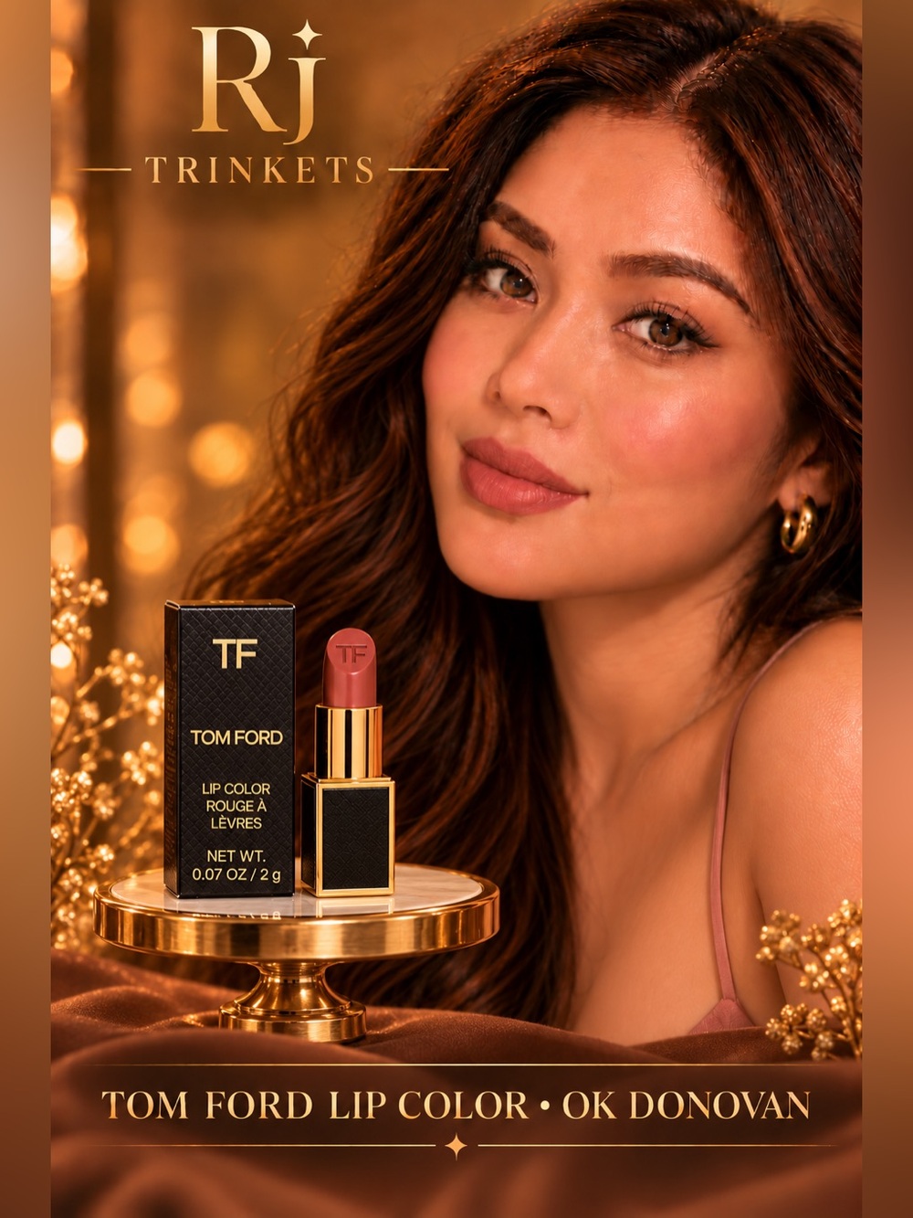 MINI Tom Ford Lip Color — Warm Rose-Mauve Creamy Lipstick